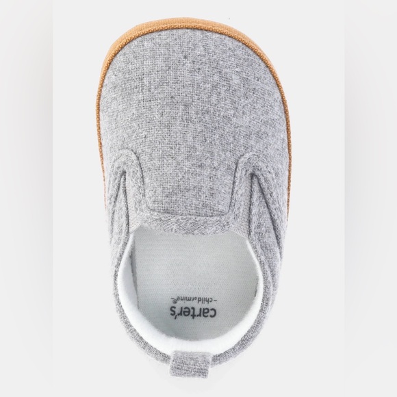 Carter's Gray Slip-On and Tan Lace-Up Baby Shoe Lot of 2 - Picture 5 of 10